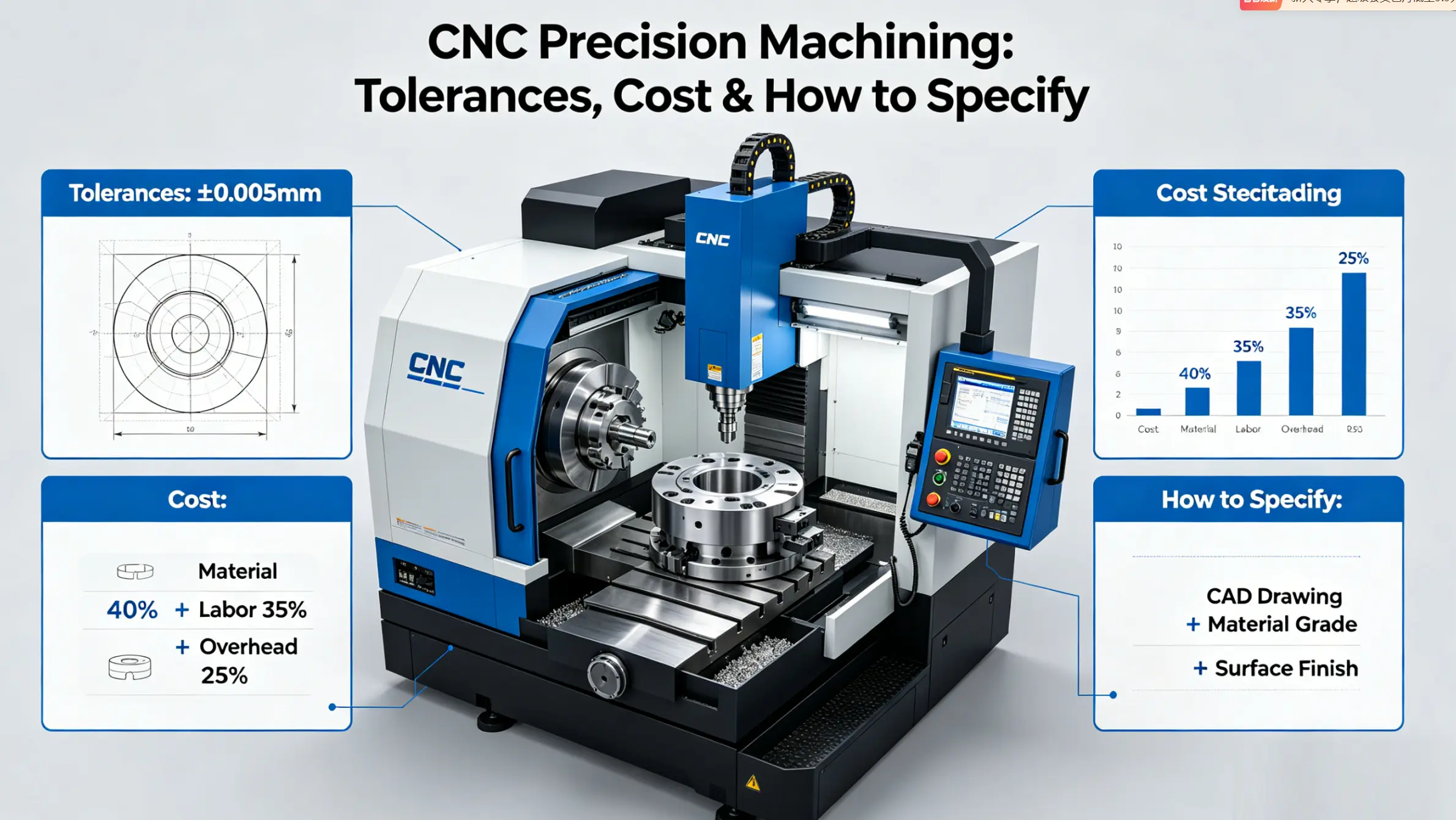 CNC Precision Machining: Tolerances, Cost & How to Specify